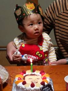 1歳の誕生日、似顔絵ケーキ