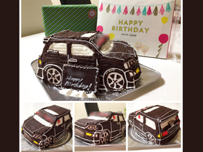 誕生日、ホンダ車の立体ケーキをプレゼント