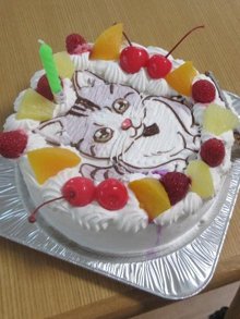 猫のイラストケーキ