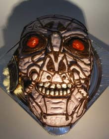 ドクロの顔型立体ケーキ、ハロウィンケーキ