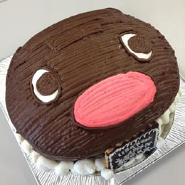 ピングーの顔型立体キャラクターケーキ