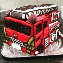 消防車(はしご車)の立体ケーキ