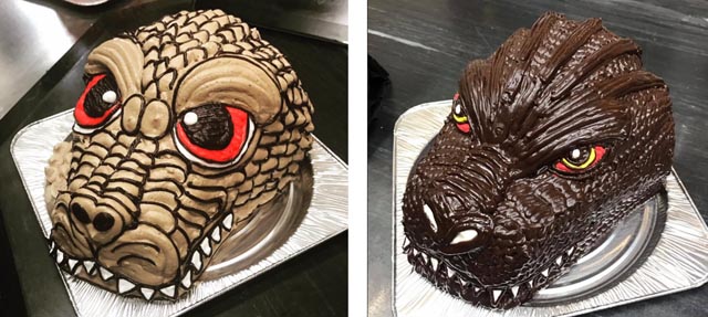 怪獣、ゴジラの立体ケーキ