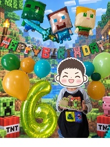 マインクラフトのフィールド風立体ケーキ